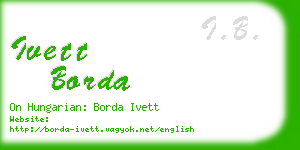 ivett borda business card